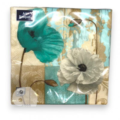 Салфетка 33*33 3сл 20л Bouguet Декоративные маки(12)