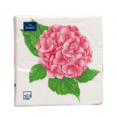 Салфетка 33*33 3сл 20л Bouguet Розовая гортензия (12)