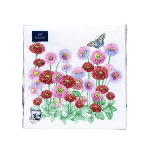 Салфетка 33*33 3сл 20л Bouguet Маргаритки (12) Купить оптом и врозницу Салфетка 33*33 3сл 20л Bouguet Маргаритки (12) в интернет магазине в СПб