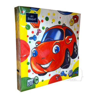 Салфетка 33*33 2сл 20л Классные машинки (12)