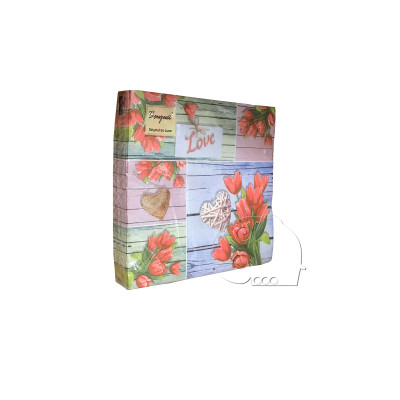Салфетка 33*33 3сл 20л Bouguet Коллаж из тюльпанов (12)