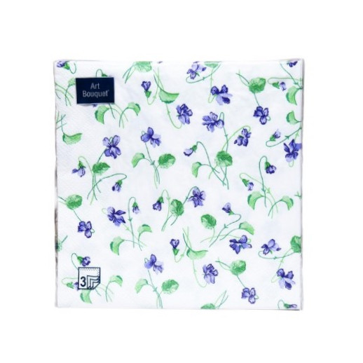 Салфетка 33*33 3сл 20л Bouguet Лесные Фиалки (12) Купить оптом и врозницу Салфетка 33*33 3сл 20л Bouguet Лесные Фиалки (12) в интернет магазине в СПб